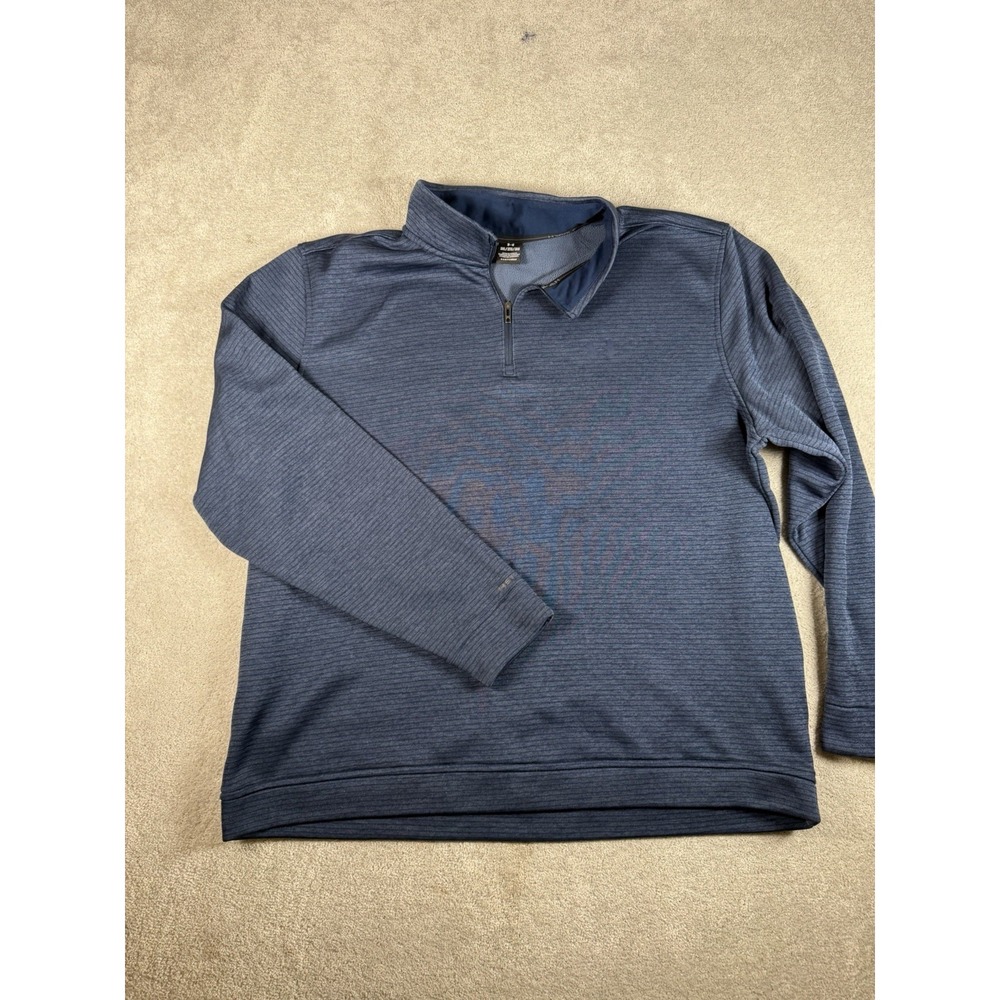 Under Armour UA Golf Storm Fleece‎ 1/4 Zip Pullover Men's 3XL Striped Blue